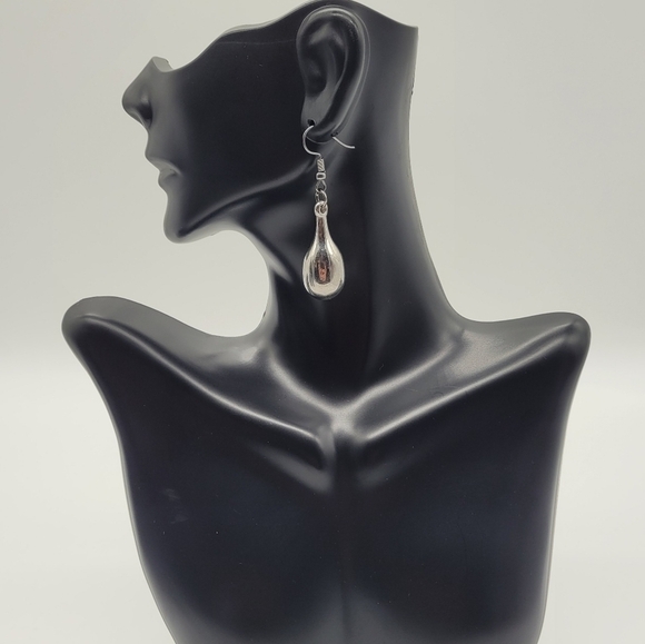 Jewelry - Handmade Silver-Tone Teardrop Earrings​​​